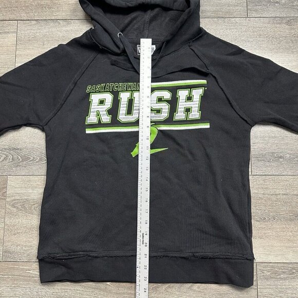Saskatchewan Rush Pullover Hoodie New Era Lacrosse Womans Size M Black - Picture 6 of 6